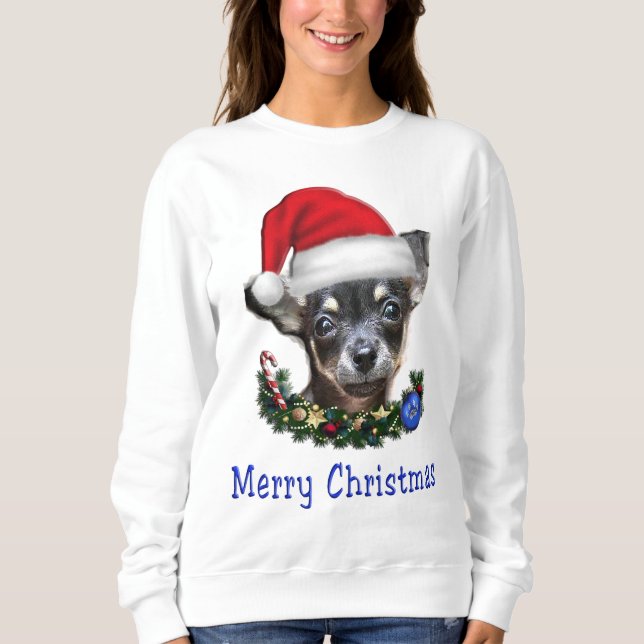 Chihuahua dogs  Christmas Sweatshirt (Front)