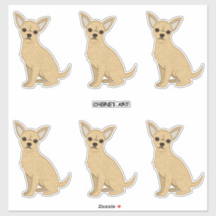 Chihuahua Dogs Felt Look  Sticker