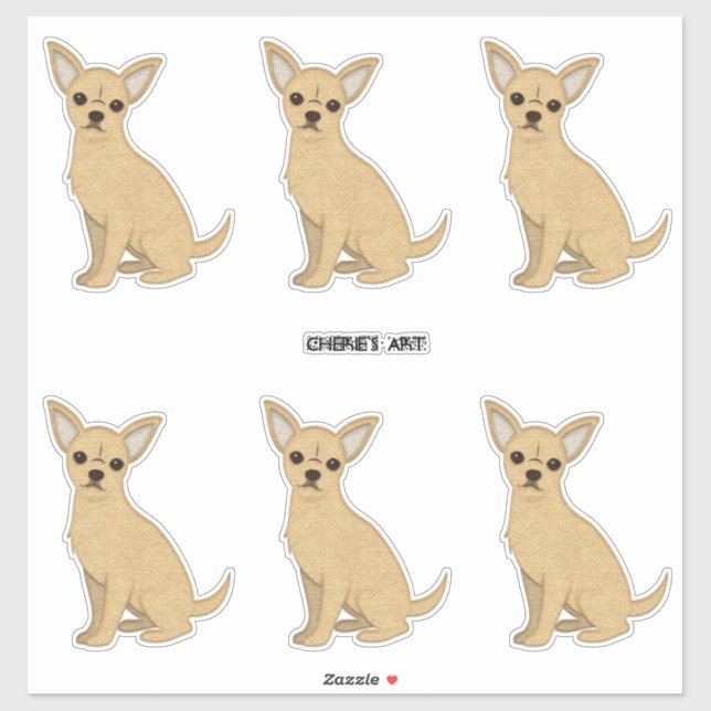 Chihuahua Dogs Felt Look  Sticker (Sheet)
