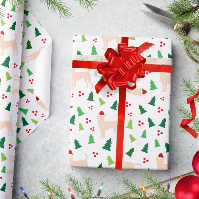 Chihuahua Dogs in Santa Hats Christmas WHITE Wrapping Paper (Chihuahua dogs Christmas Wrapping Paper in White)