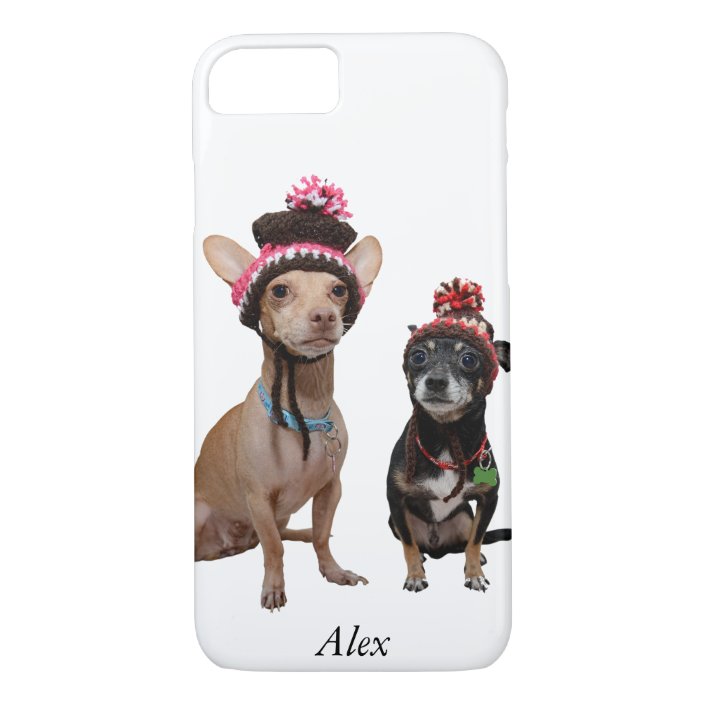 Chihuahua Dogs In Winter Hats With Pom Poms Case Mate Iphone