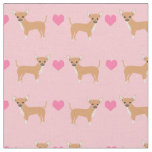 Chihuahua dogs pink hearts love fabric