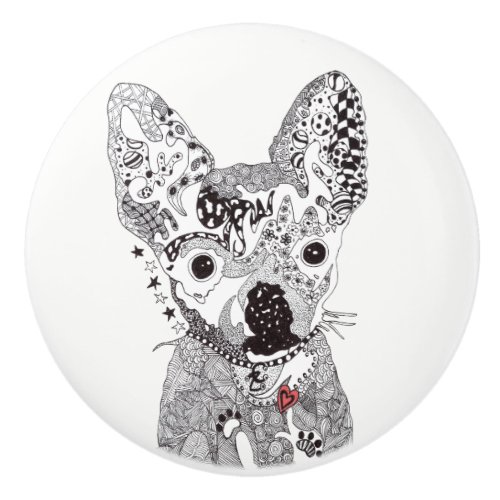 Chihuahua Door Knob _ Ceramic