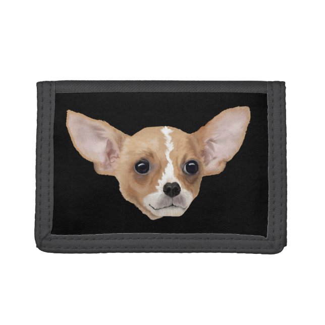 Chihuahua Drawing Trifold Wallet (Front)