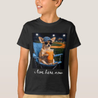 Chihuahua drink iced coffee baseball field live