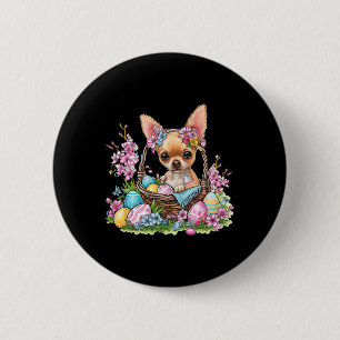 Chihuahua Easter Chihuahua Bunny Ears Graphic  Button