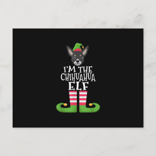 chihuahua elf dog lovers family matching christmas announcement postcard