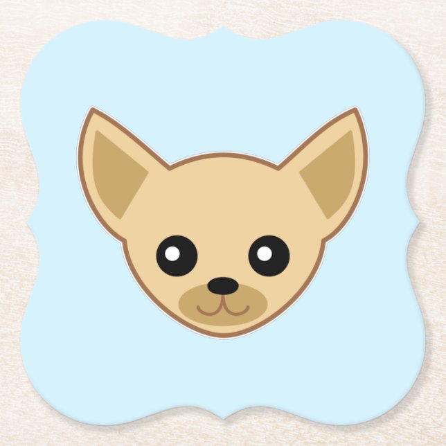 Chihuahua Face Paper Coaster (Front)