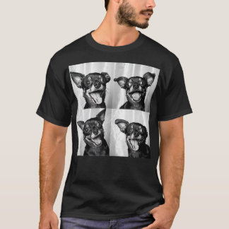 Chihuahua Face Portrait Funny Dog Photobooth Chihu T-Shirt