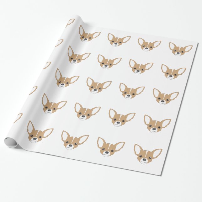 Chihuahua Face Wrapping Paper (Unrolled)