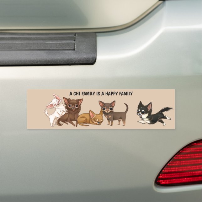 CHIHUAHUA FAMILY BUMPER MAGNET (In Situ)
