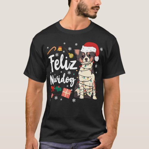 Chihuahua Feliz Navidog Christmas T_Shirt