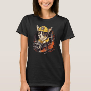 Chihuahua Firefighter Fireman Cool Dog Men Hat Fi T-Shirt