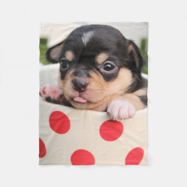 Chihuahua Fleece Blanket Add Your Photo (Front)