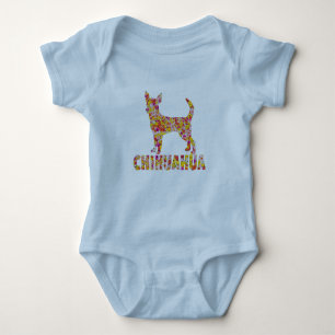 Chihuahua Floral Baby Bodysuit