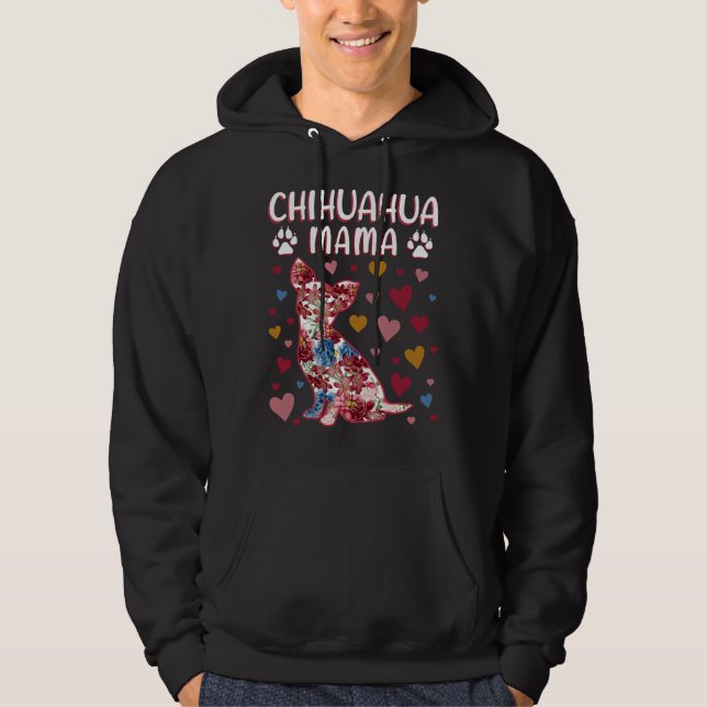 Chihuahua Floral Chihuahua Hoodie (Front)