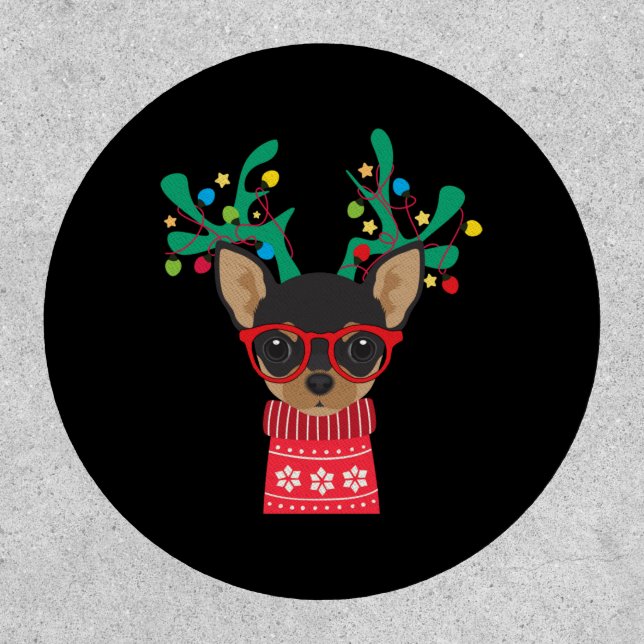 Chihuahua Funny Holiday Xmas Christmas Patch (Front)