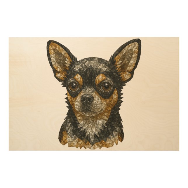 Chihuahua Gemstone Mosaic Art (Front)
