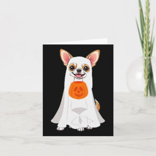 Chihuahua Ghost Pumpkin Halloween Fall Dog Lover W Card