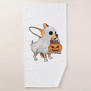 Chihuahua Ghost Pumpkin Halloween Shirt Bath Towel