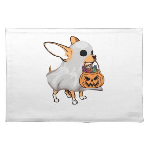 Chihuahua Ghost Pumpkin Halloween Shirt Cloth Placemat