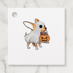 Chihuahua Ghost Pumpkin Halloween Shirt Favor Tags