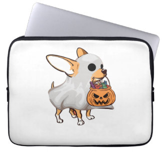 Chihuahua Ghost Pumpkin Halloween Shirt Laptop Sleeve
