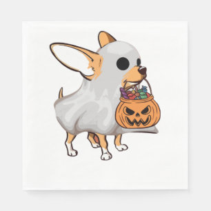 Chihuahua Ghost Pumpkin Halloween Shirt Napkins