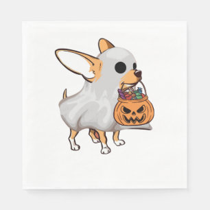Chihuahua Ghost Pumpkin Halloween Shirt Napkins