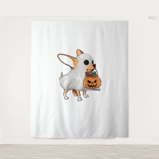 Chihuahua Ghost Pumpkin Halloween Shirt Tapestry