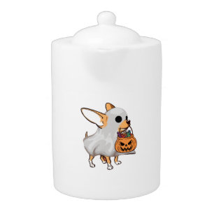 Chihuahua Ghost Pumpkin Halloween Shirt Teapot