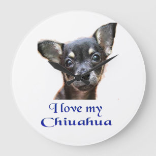 Chihuahua gifts large clock