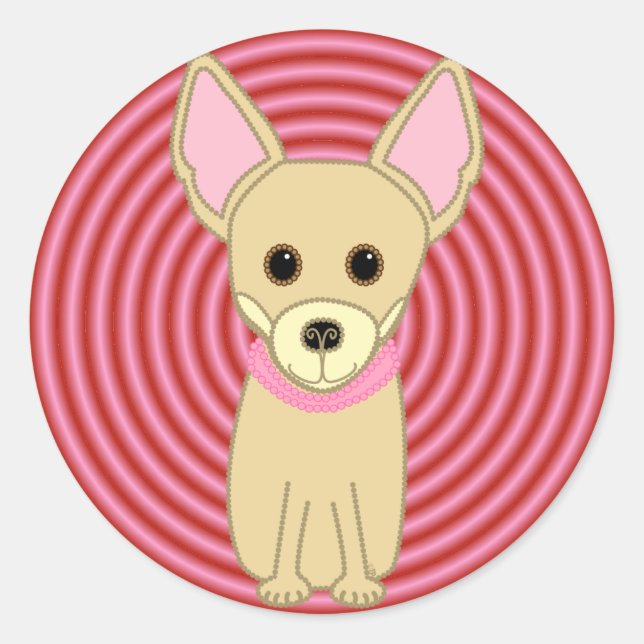 Chihuahua Girl Classic Round Sticker (Front)