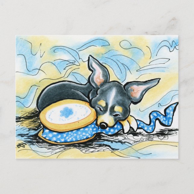 Chihuahua Good Day Crafting Postcard (Front)