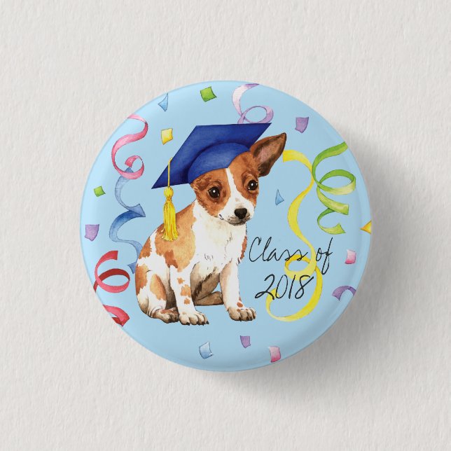 Chihuahua Graduate Button (Front)