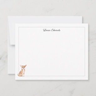 Chihuahua Gray Border Personalized Stationery Note Card