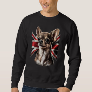 Chihuahua  Great Britain England Flag Colors Count Sweatshirt
