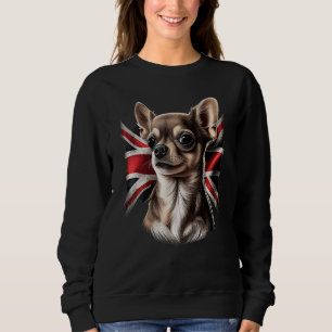 Chihuahua  Great Britain England Flag Colors Count Sweatshirt