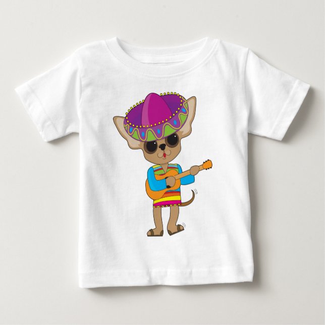 Chihuahua Guitar Baby T-Shirt (Front)