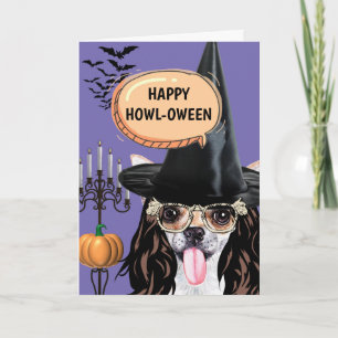 Chihuahua halloween dog witch happy howloween card