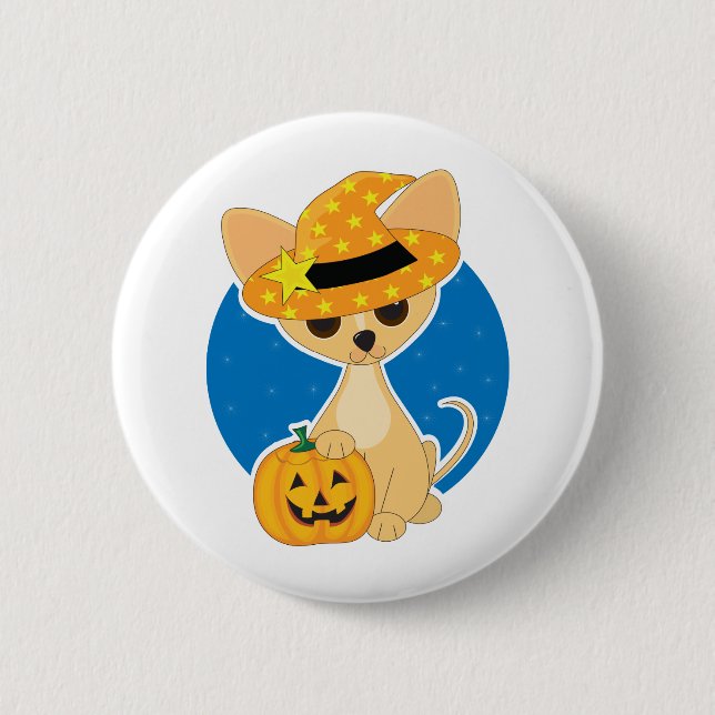 Chihuahua Halloween Pinback Button (Front)