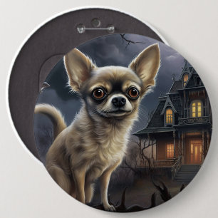 chihuahua Halloween Scary Button