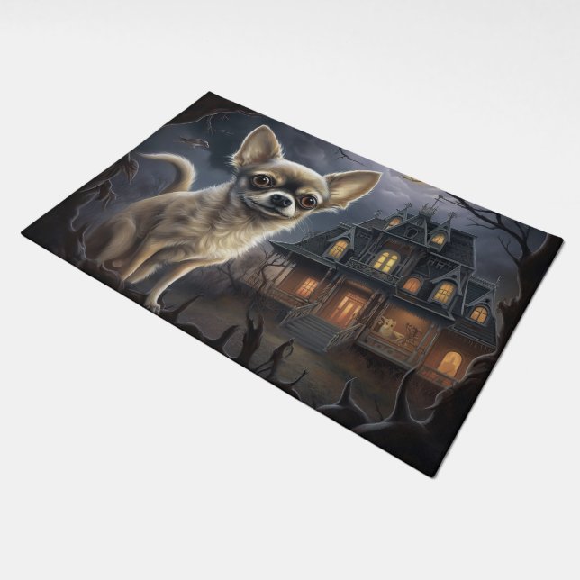 chihuahua Halloween Scary  Doormat (Angled)