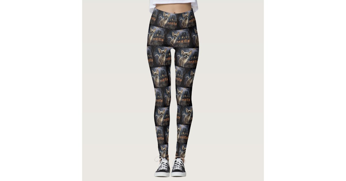 Cute Chihuahua Dog Pattern Capri Leggings, Zazzle