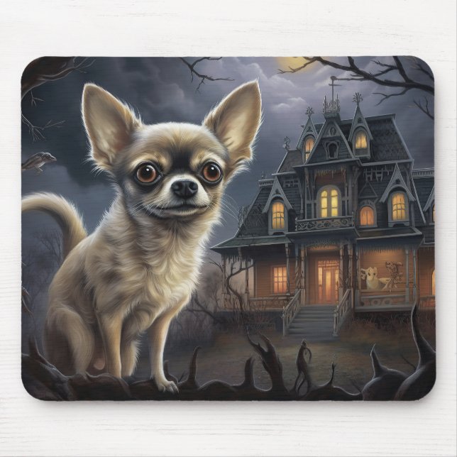 chihuahua Halloween Scary  Mouse Pad (Front)