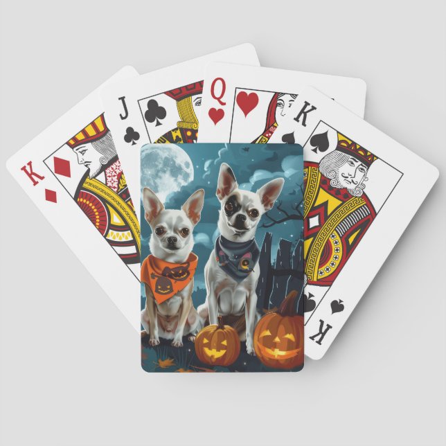 Chihuahua Halloween Spooky Poker Cards (Back)