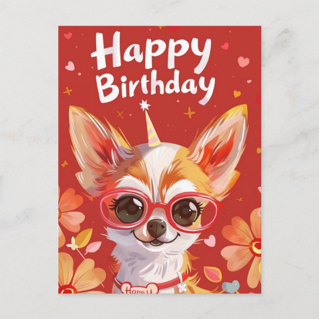 Chihuahua Happy Birthday  Postcard (Front)