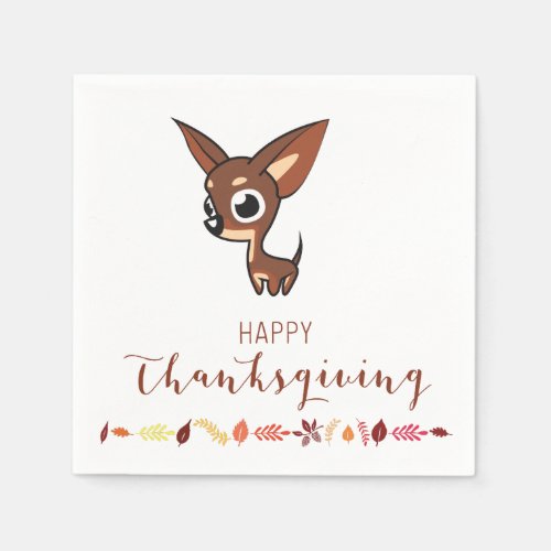 Chihuahua Happy Thanksgiving Paper Napkins