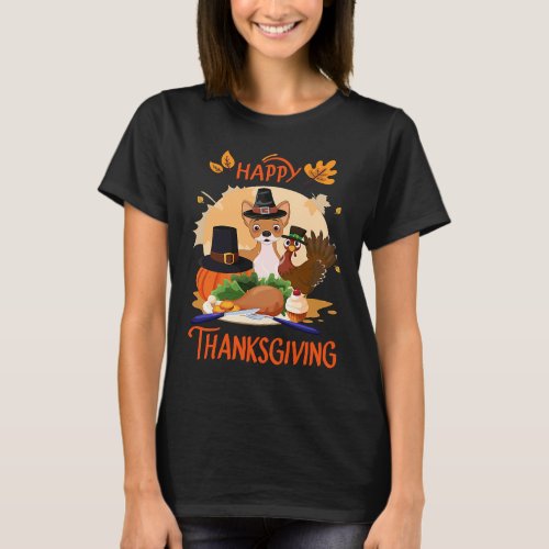 Chihuahua Happy Thanksgiving Pilgrim Turkey   idea T_Shirt