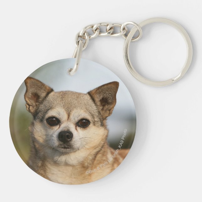Chihuahua Headshot Keychain (Back)
